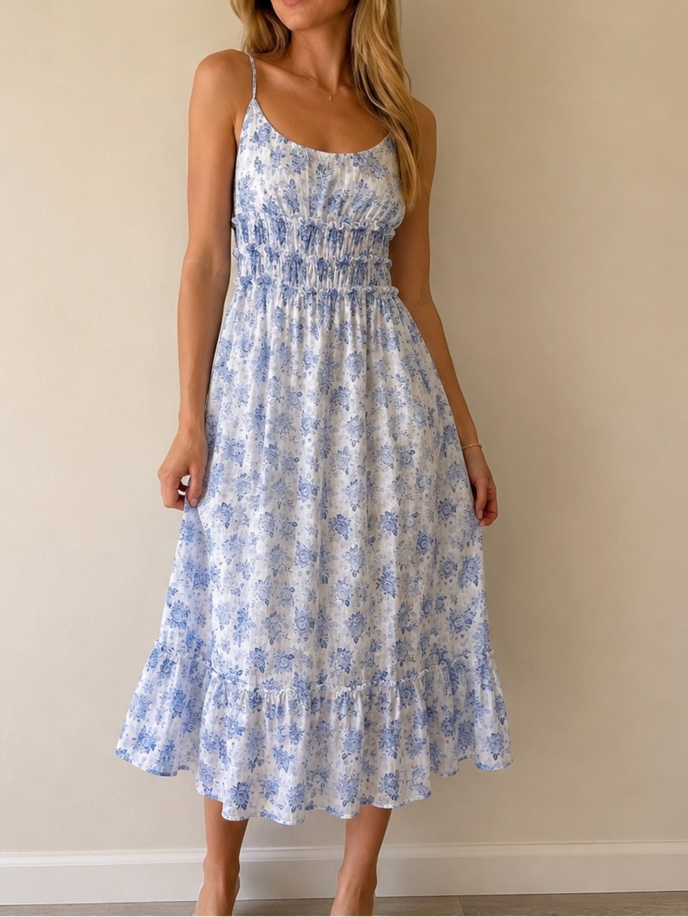 Altar'd State Blue and White Floral Dress
